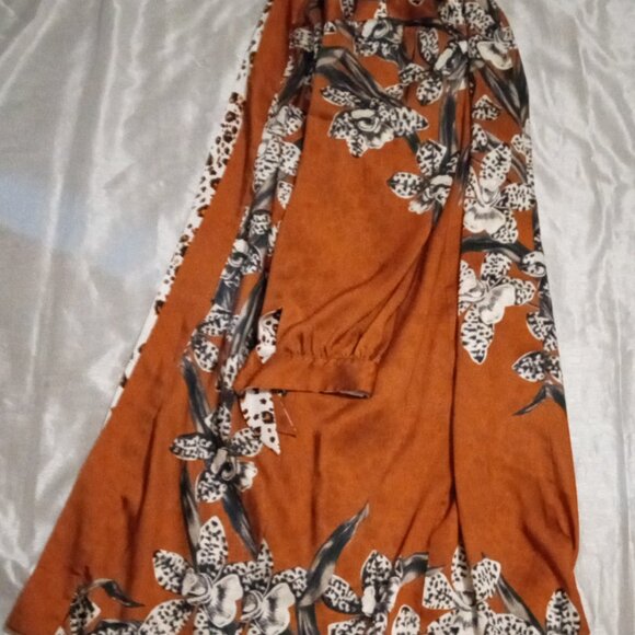 Chico reversible duster jacket sizeXL floral to animal-print w/side pockets boho - Picture 5 of 16